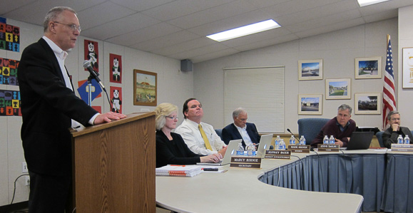 Randy Kenyon presents to the board