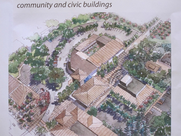 Los Altos Measure A masses facilities to impact the residential area. The original Master Plan of 2009 masses facilities in the center of the civic center site