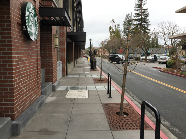 pedestrian experience First Street. Los Altos Downtown Buildings Committee