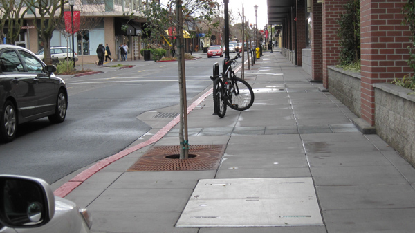 pedestrian experience First Street. Los Altos Downtown Buildings Committee