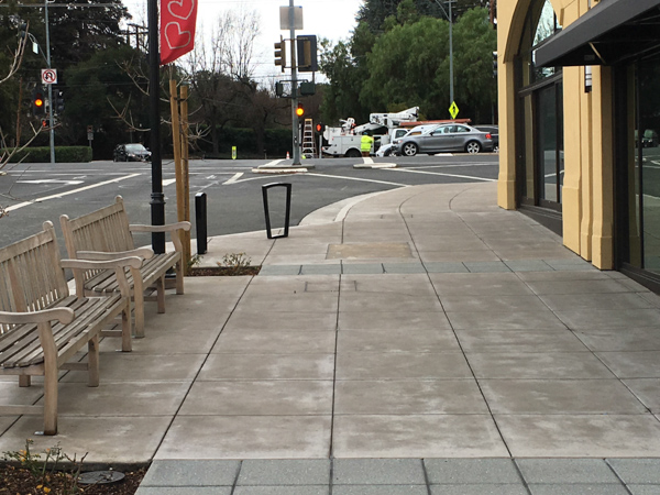 pedestrian experience First Street. Los Altos Downtown Buildings Committee.
